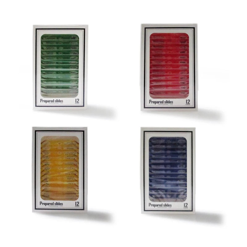 48 Prepared Microscope Slides in 4 Groups