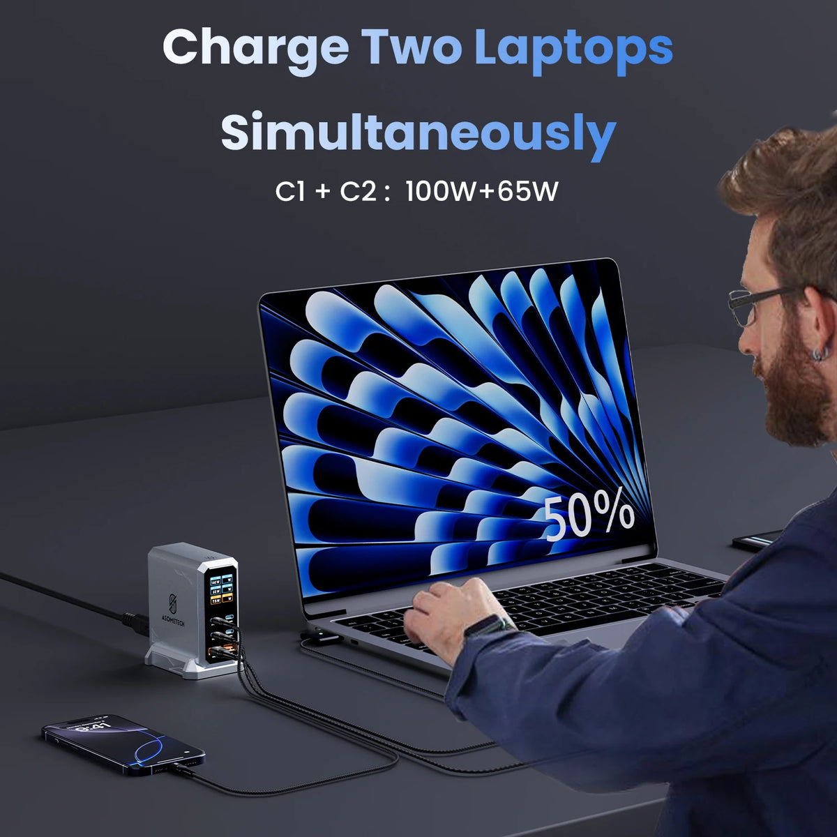 240W GaN Desktop-Schnellladezentrum mit 6 Ports