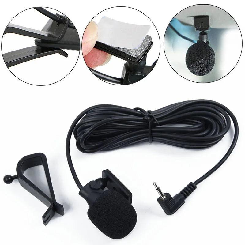 Microfono per auto da 3 metri, microfono esterno da 2.5mm per autoradio Pioneer, ricevitore radio, microfono per chiamate in vivavoce
