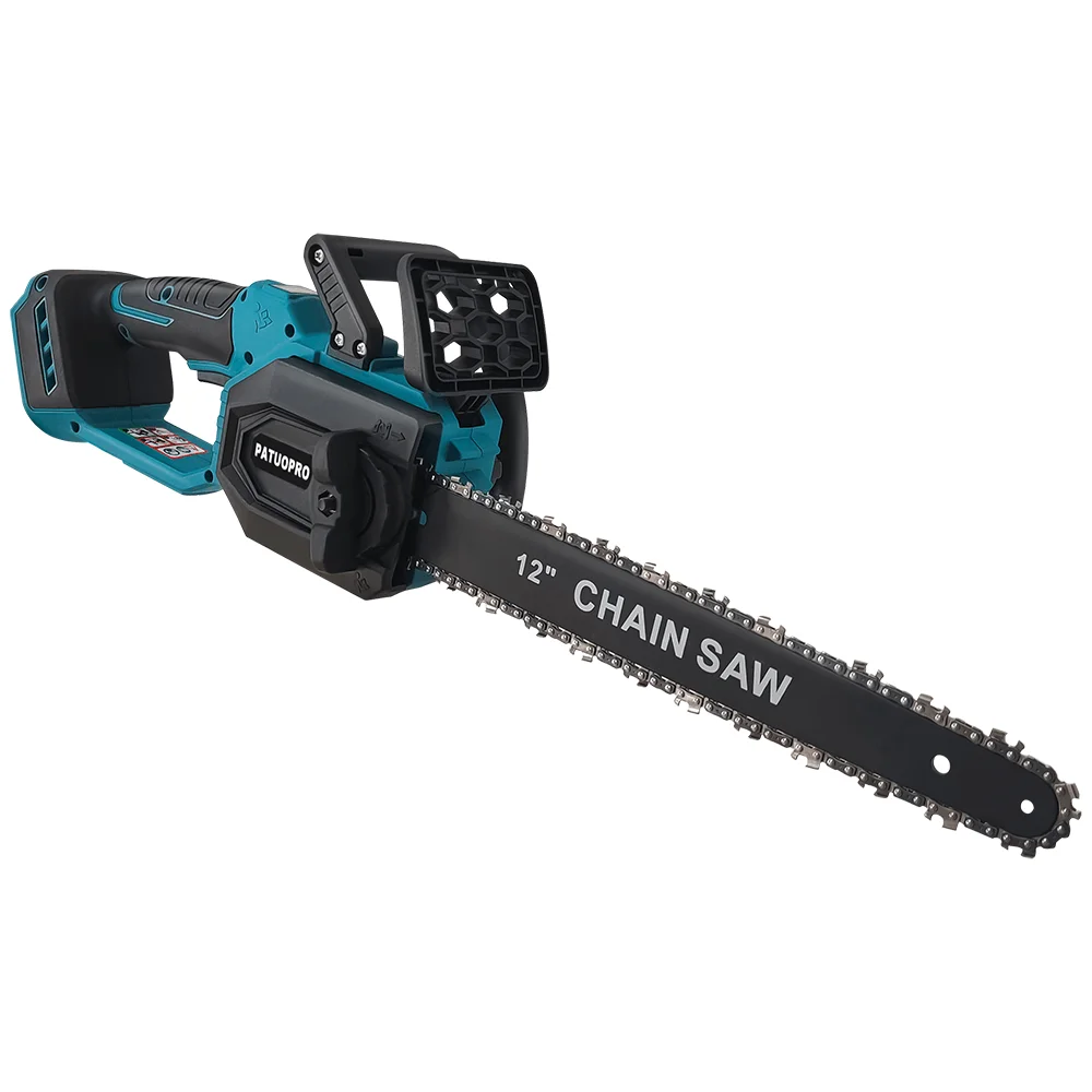 12 Inch Brushless Electric Chainsaw LED Display Cordless Saw Wood Logging Cutting Power Tools For Makita 18V Battery(No Battery)
