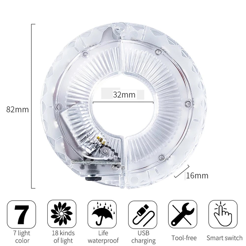 Rechargeable RGB Bicycle Hub Light