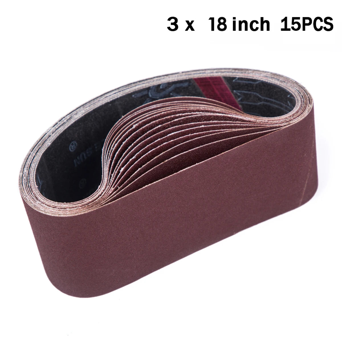 Nastri abrasivi 75 × 457 mm, confezione da 15 con grane assortite