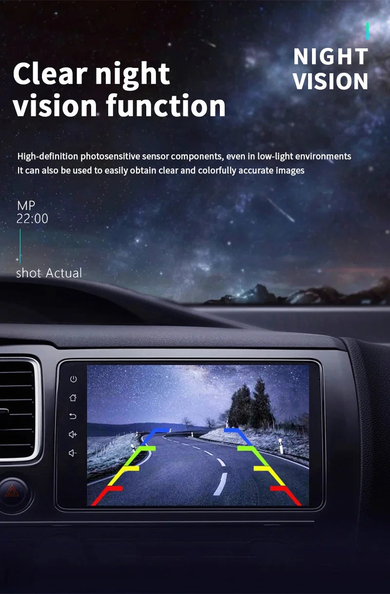 170° HD Car Rear View Camera with Night Vision and Guiding Line