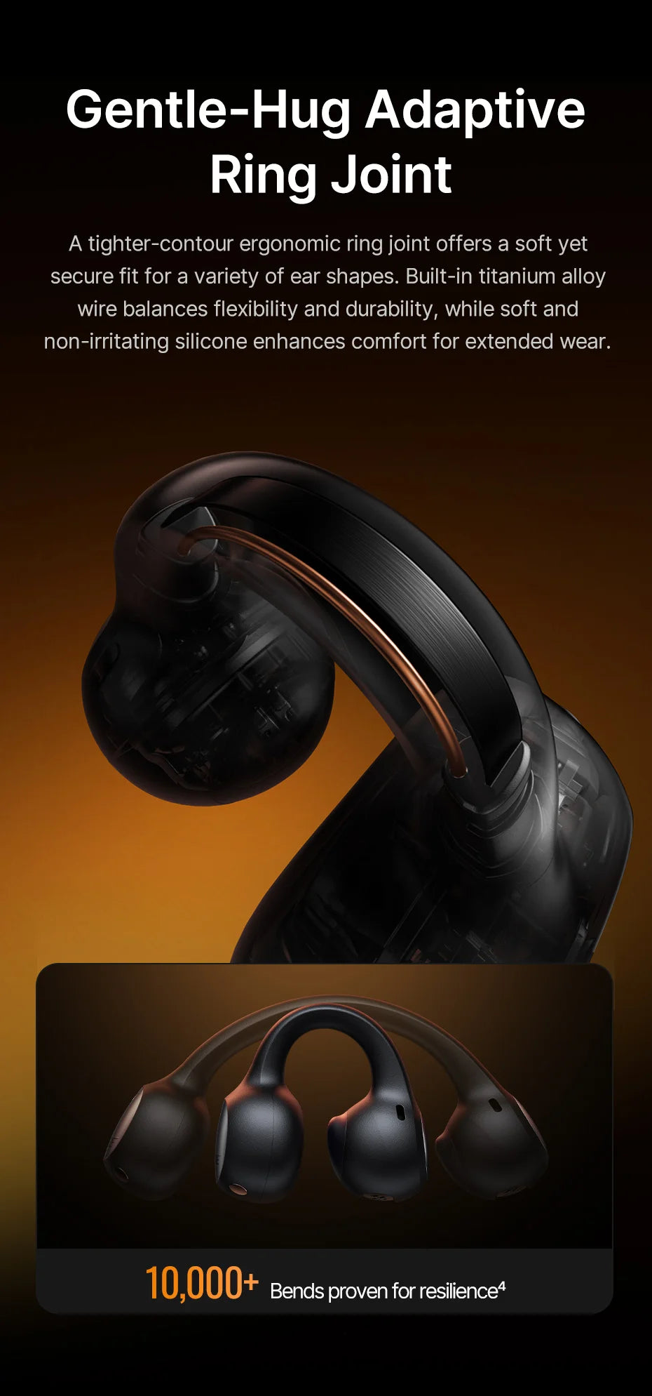 Căști wireless Baseus XC1 cu clips deschis pe ureche Bluetooth 6.1