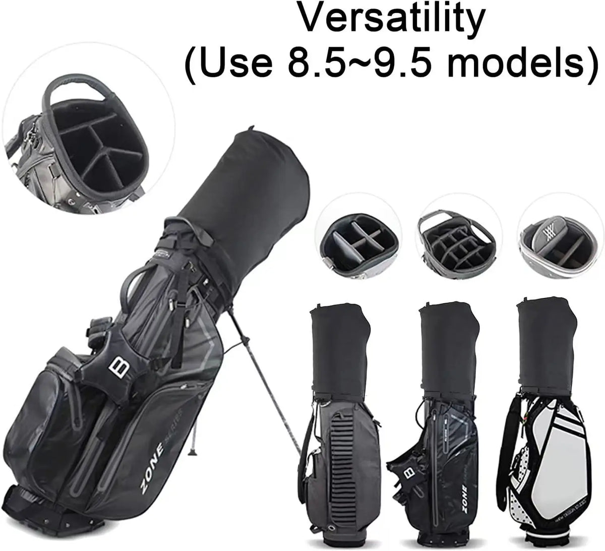 Golf Bag Dust Cover and Club Cap Cover