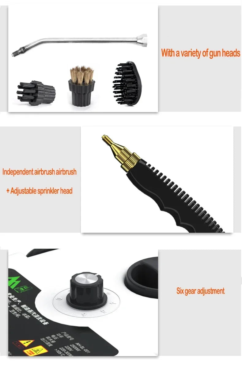 2500W Handheld Steam Cleaner for Deep Home and Car Cleaning