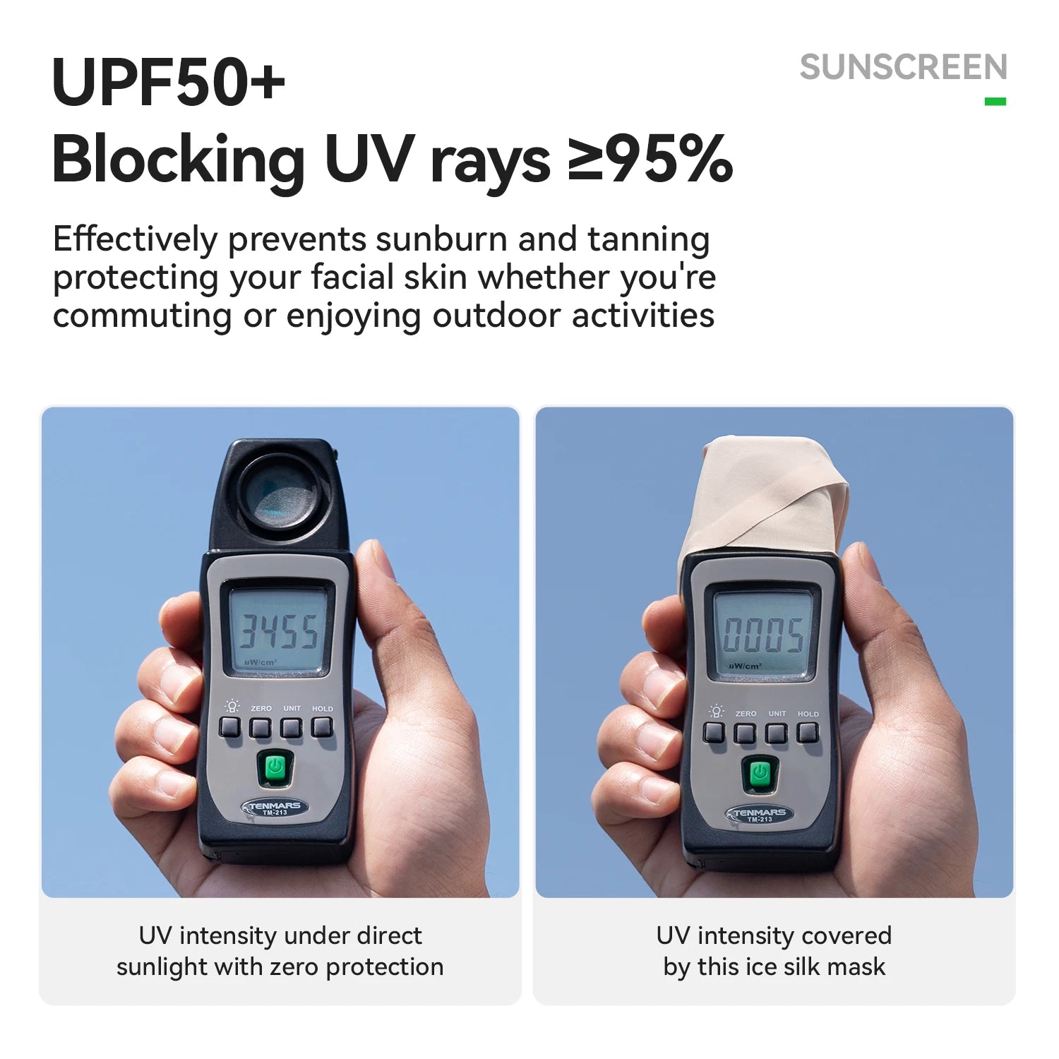 UPF50+ Ice Silk Cycling Face Mask for Sun Protection