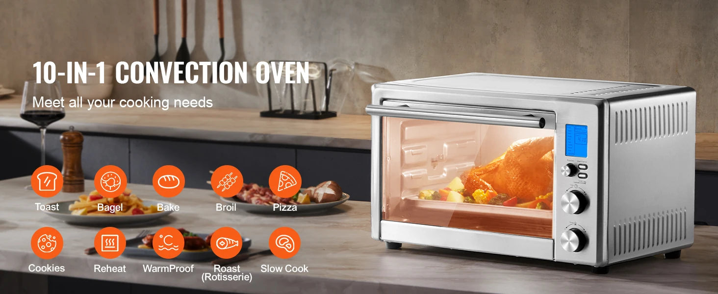 10-in-1 Convection Oven 28L Countertop Oven with Rotisserie