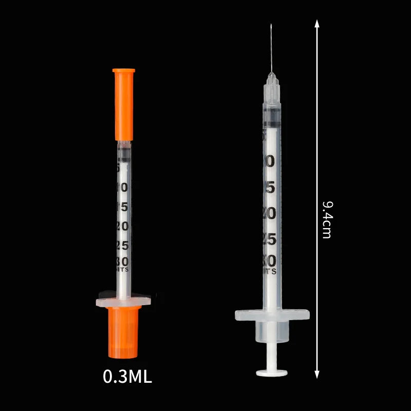 Disposable Veterinary Syringes 0.3–1ML with Needle (50/100 Pack)
