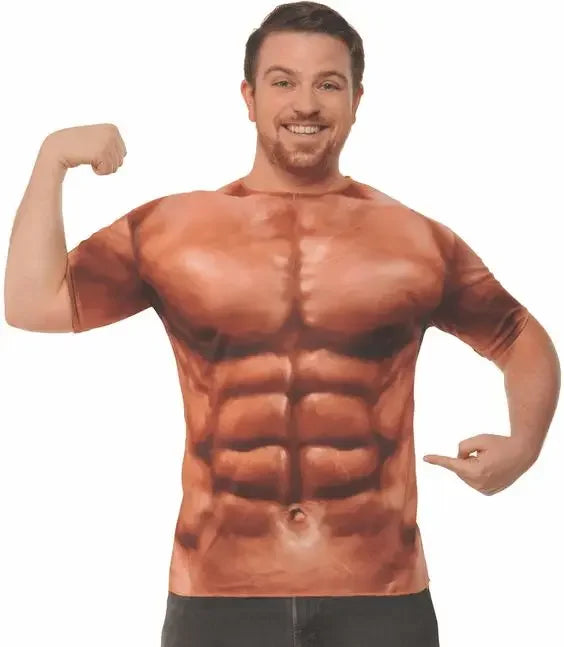 3D Muscle Tattoo Print T-Shirt