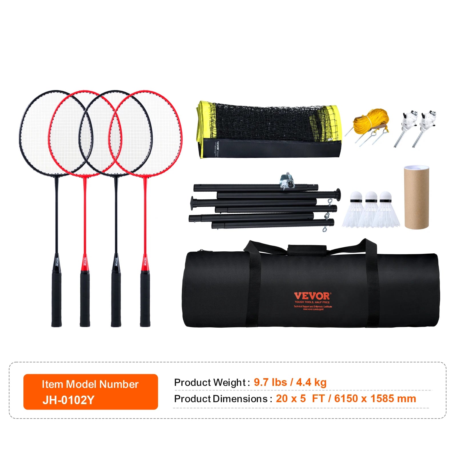 Prenosná sada na bedminton s raketami na záhradu, pláž a do parku