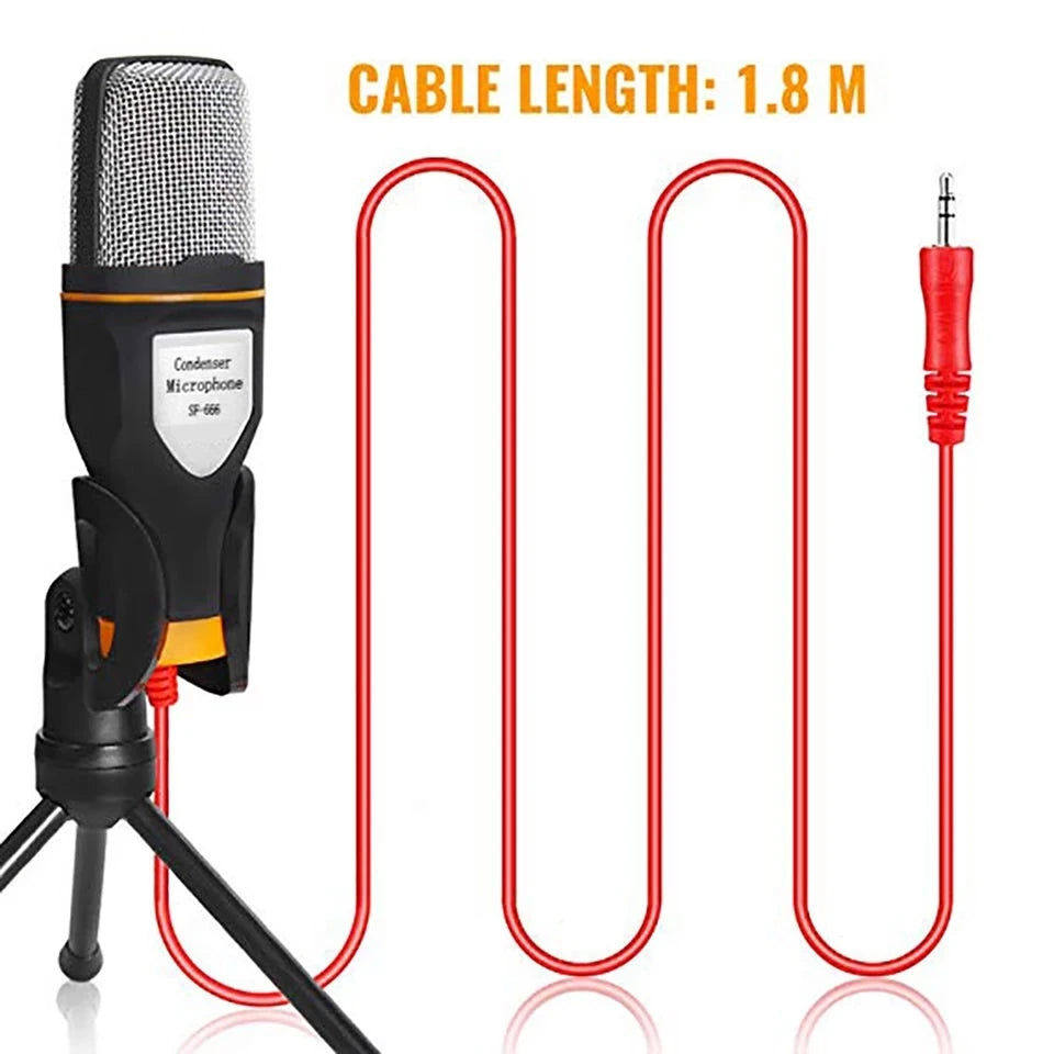 Omnidirectional Condenser Microphone, 3.5 mm Plug, Tripod
