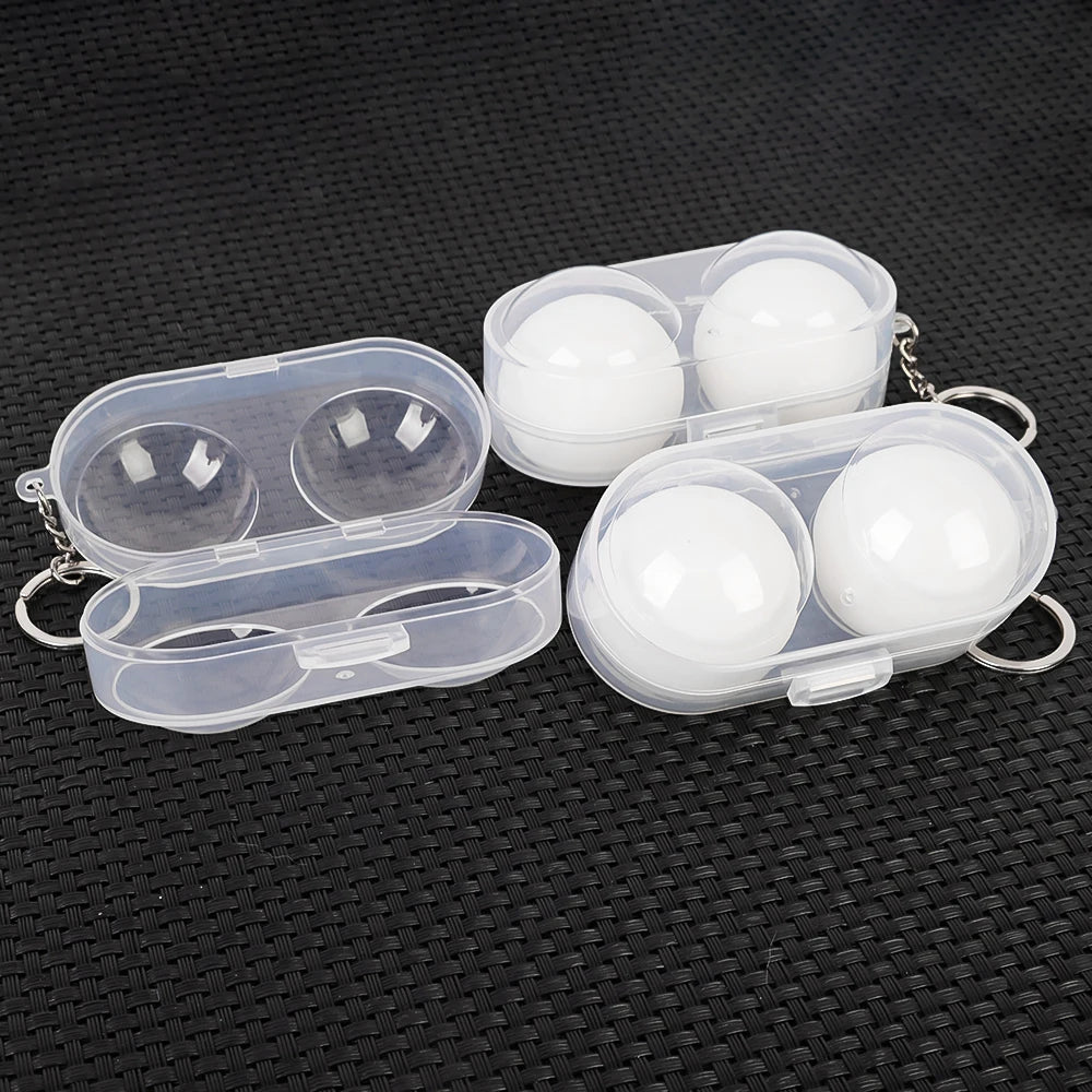 Transparent Table Tennis Ball Case with Keychain