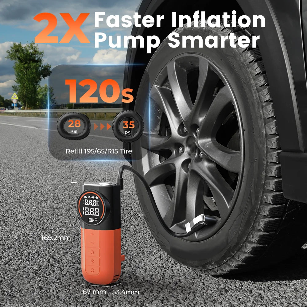 S1 Rechargeable Tyre Inflator with Work Light