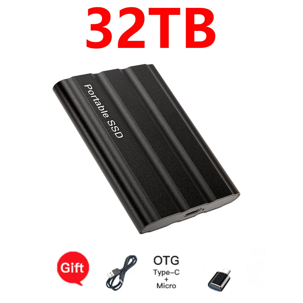 Reliable Slim Storage Device Portable External SSD 1TB 4TB 16TB 128TB High Speed for Notebook Laptop PC Usage