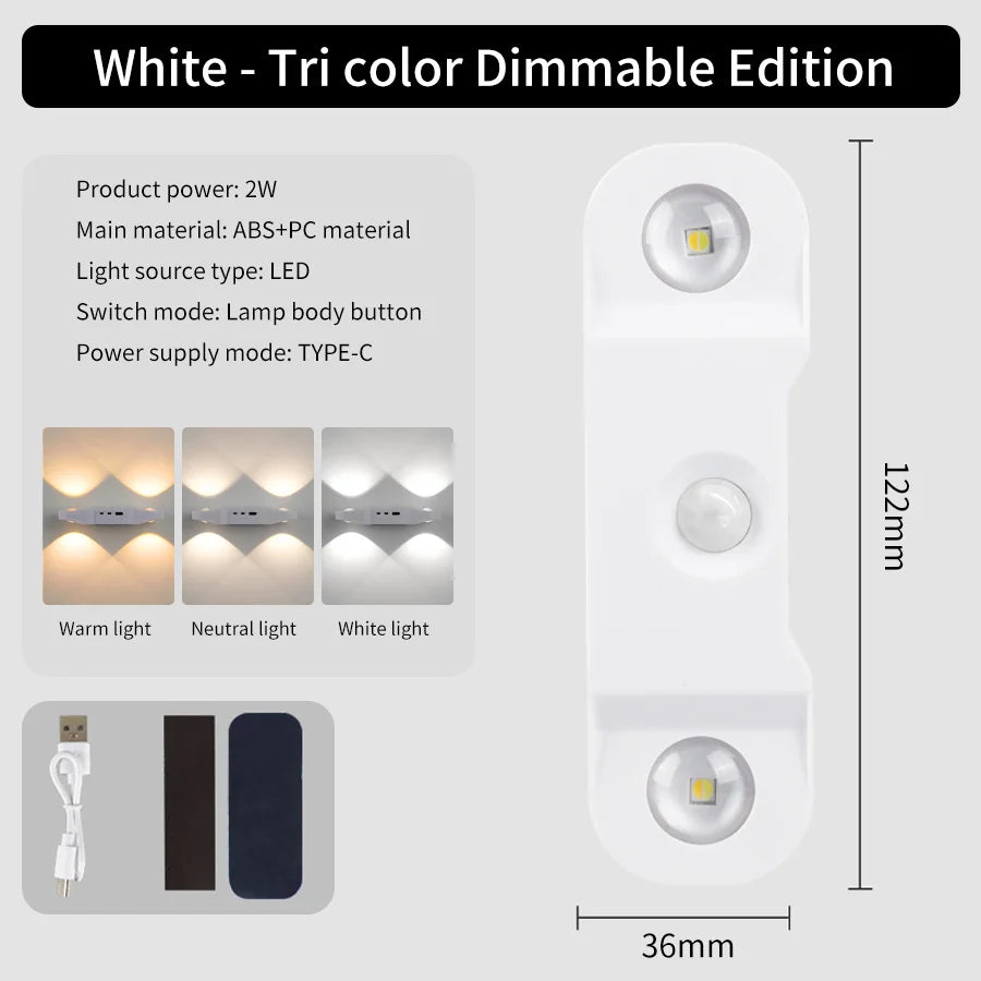 Nabíjateľné nástenné svetlo RGB so snímačom pohybu
