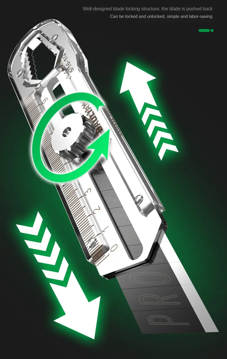 Utility Knife Box Cutter 8 In 1 Mutipurpose Stainless Steel Retractable Heavy Duty Waterproof Snap off Cutter Knife And Blades