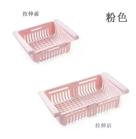 Multi Functional Refrigerator Storage Basket, Retractable Refrigerator Partition Storage Rack, Kitchen Drain