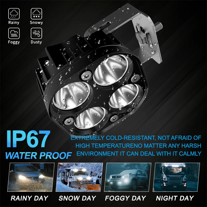 Projetores de Trabalho LED de 3 Polegadas 12V 24V Luzes Pod Faróis para Motociclos Barra LED Flood Luzes de Nevoeiro para Carro Caminhão 4x4 Todo-o-Terreno ATV
