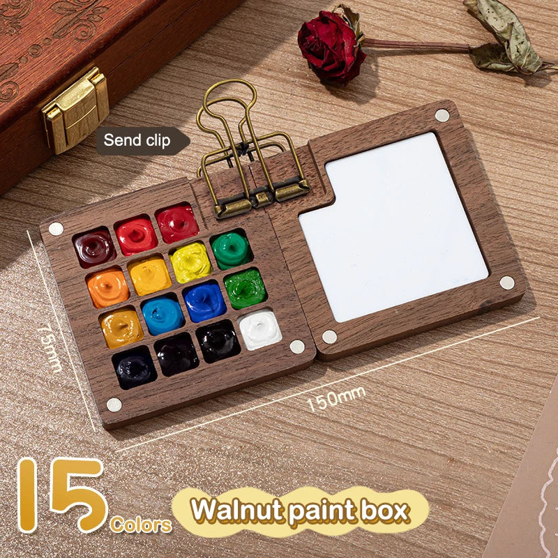 Mini Walnut Watercolour Palette