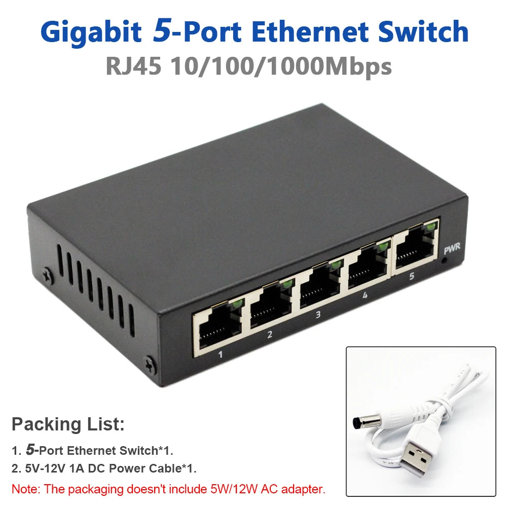 Gigabit Ethernet Switch - Five or Eight Ports