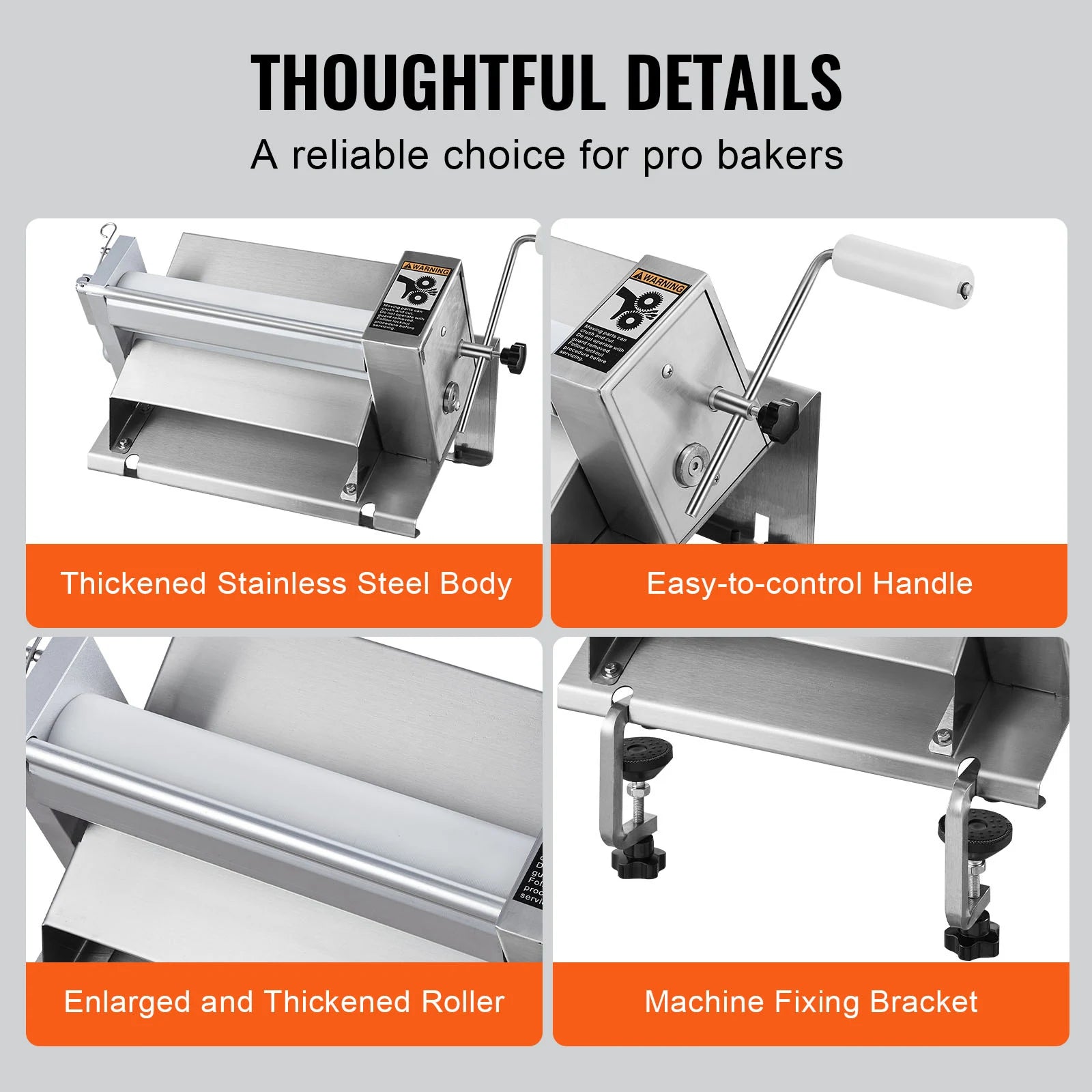 Manual Dough Sheeter Machine with Adjustable Thickness
