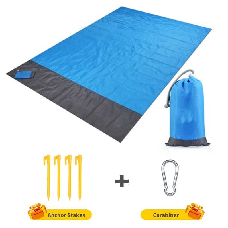 Manta impermeable para picnic de bolsillo de 200x210 cm, manta para playa sin arena, para camping, picnic al aire libre, cubierta plegable para tienda, ropa de cama