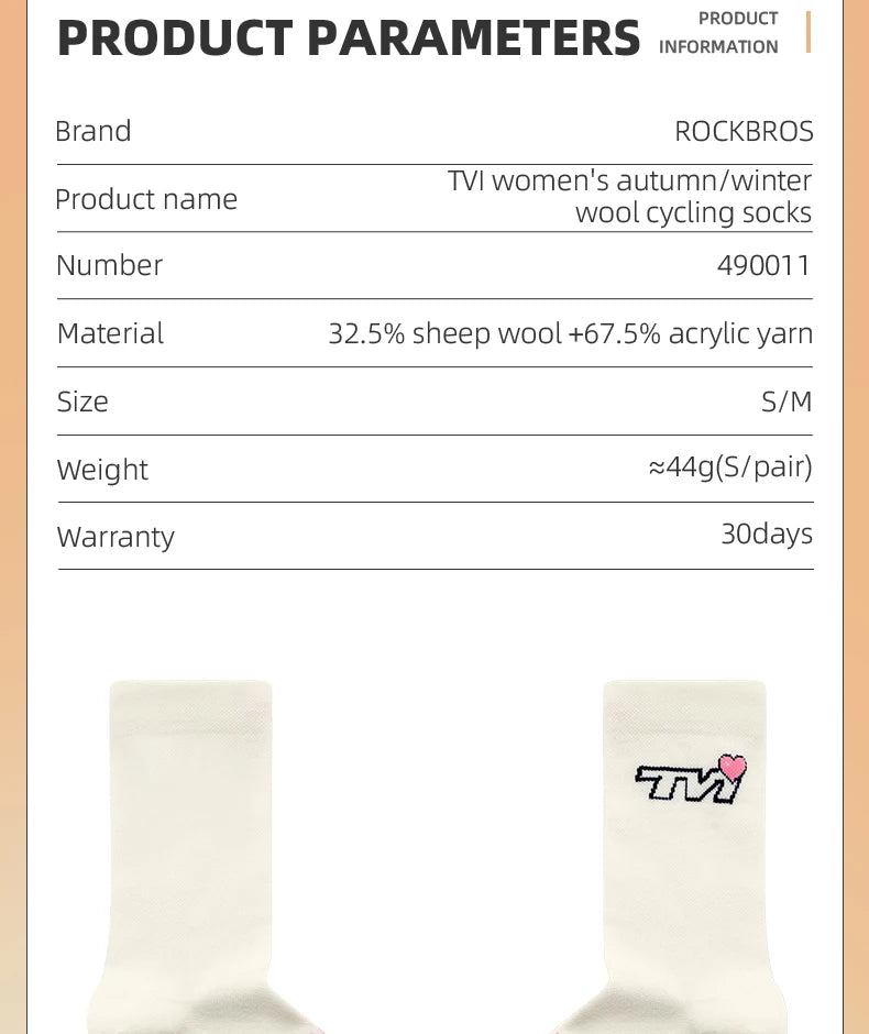 Wool Cycling Socks Moisture-Absorbing Warm Socks for Riding & Hiking