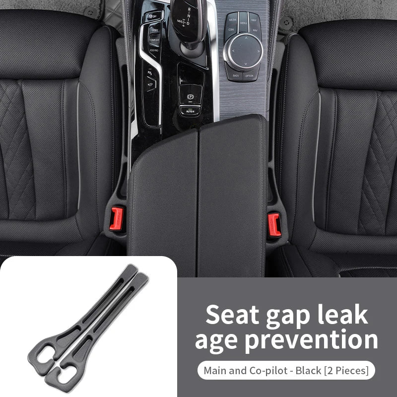 SEAMETAL 2Pcs Car Seat Gap Filler Organizer Flexible Center Console Crevice Filling Strip Seat Side Filler with Expandable Hole