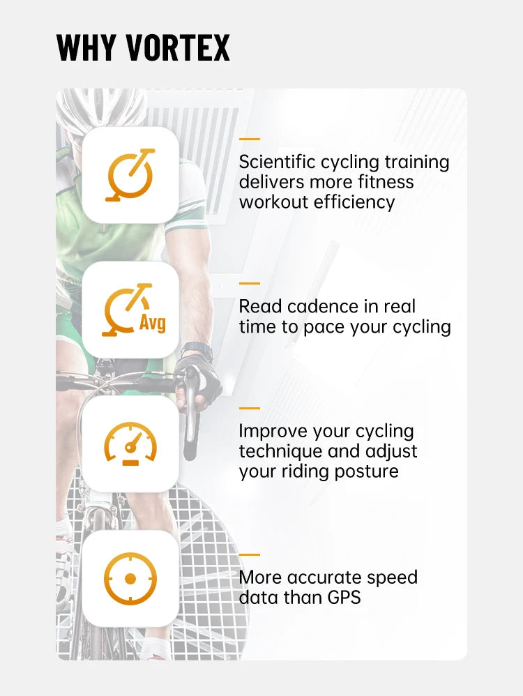 XOSS Vortex Speed Cadence Sensor for Bicycle Computer IPX7 Waterproof 300Hrs Battery Life Bluetooth ANT+ Bike Accessories MTB
