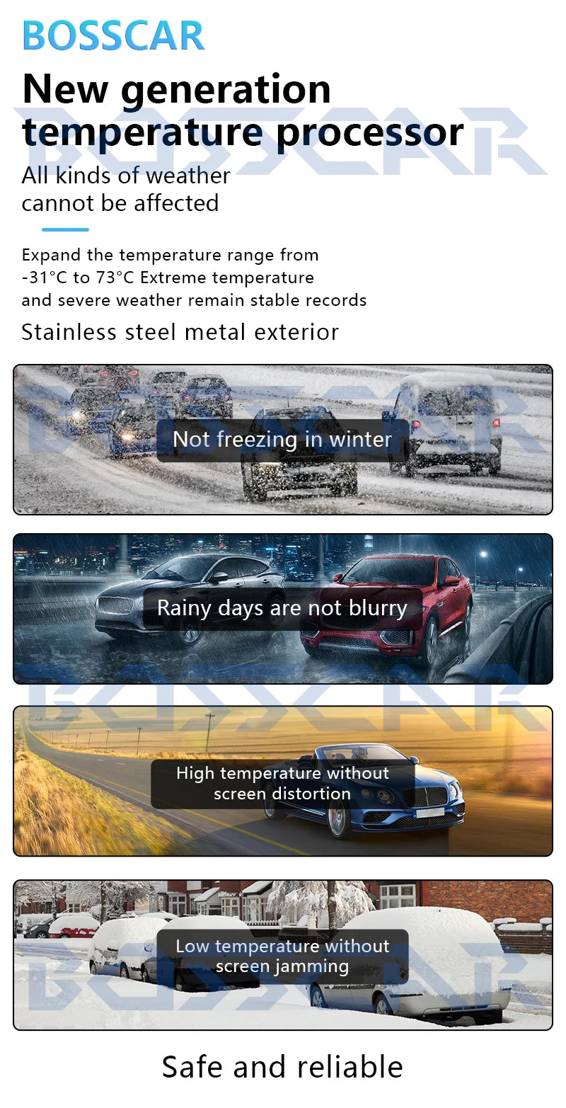 AHD Wireless Car Rear View Camera Night vision front-facing camera supporting 5G network, Bluetooth, and Wi-Fi connectivity
