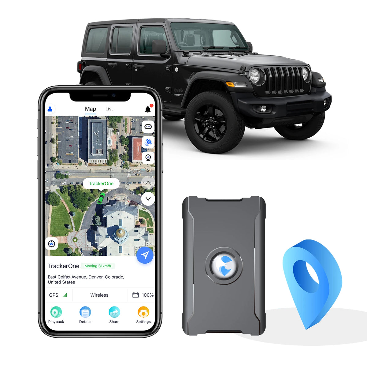 Sporttá/- hordozható autó nyomkövető 6000mAh nagy akkumulátor hosszú élettartamú jármű helymeghatározó motor kerékpár autó biztonságvédelme iOS Android alkalmazással