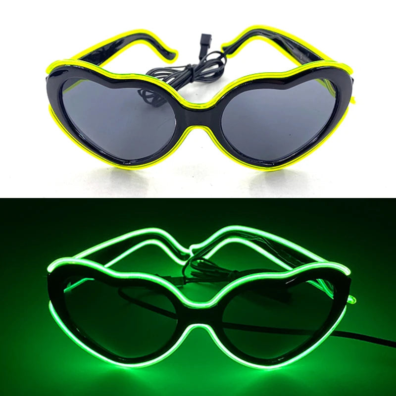 1PC Light Up LED Glasses Glow Sunglasses EL Wire Neon Glasses Glow in The Dark Party Supplies Neon Party Favors for Kids Adults