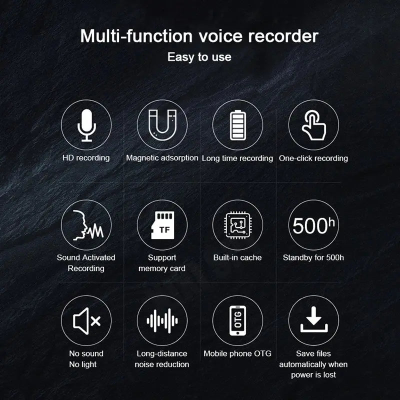 Mini voice activated recorder 500hours digital recording device professional sound dictaphone Listening audio micro record small Spy-shop.com
