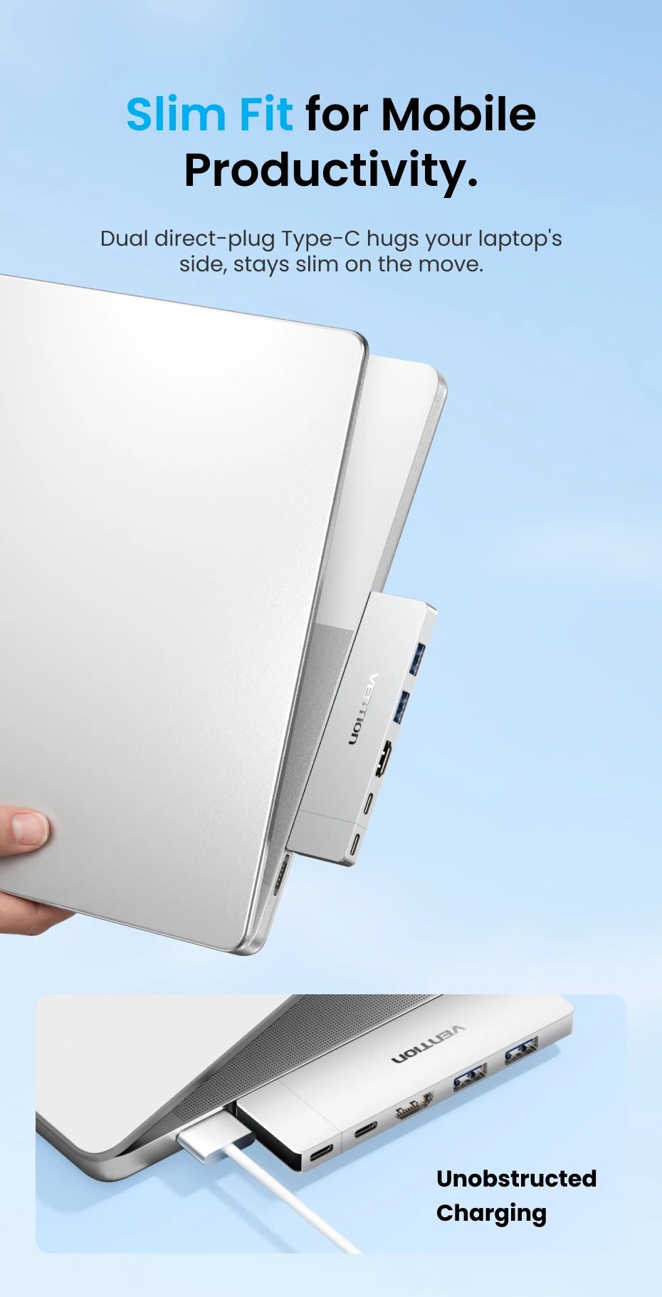 USB-C-Laptop-Hub - 6-in-2 oder 7-in-2