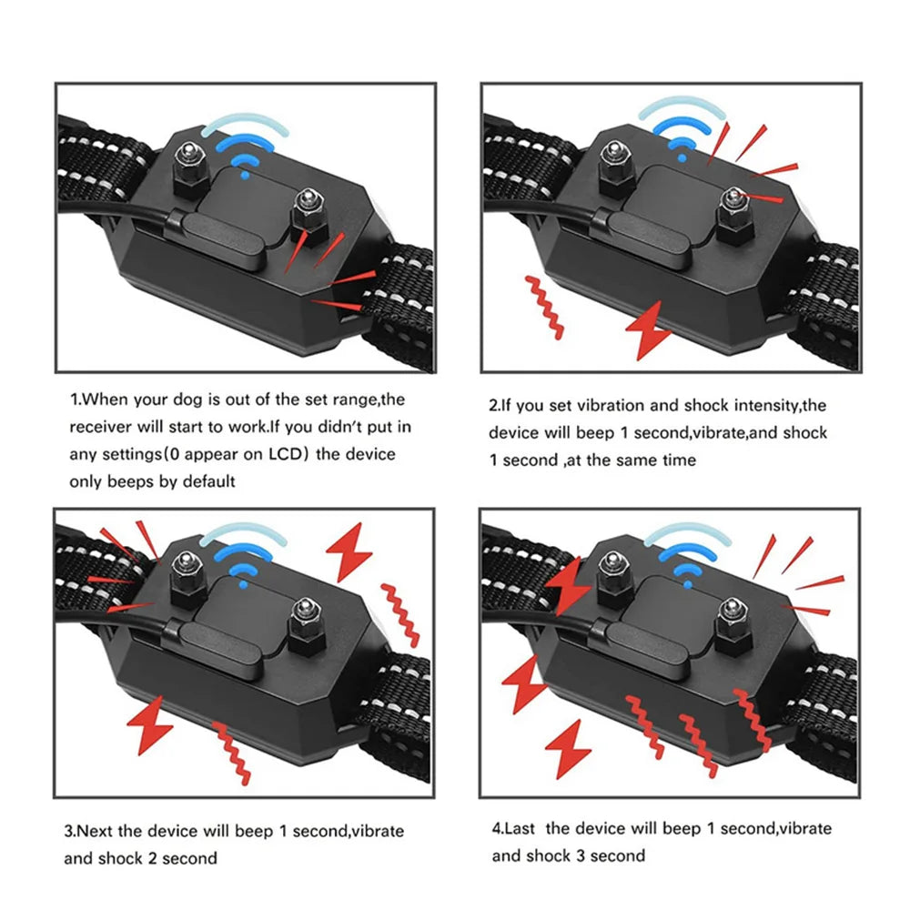 GPS Wireless Dog Fence Collar with 100–3300 ft Adjustable Range