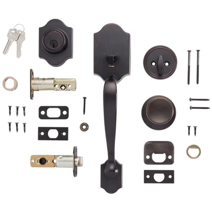 Front Door Lock Set with Tulip Knob, Single Cylinder Handleset
