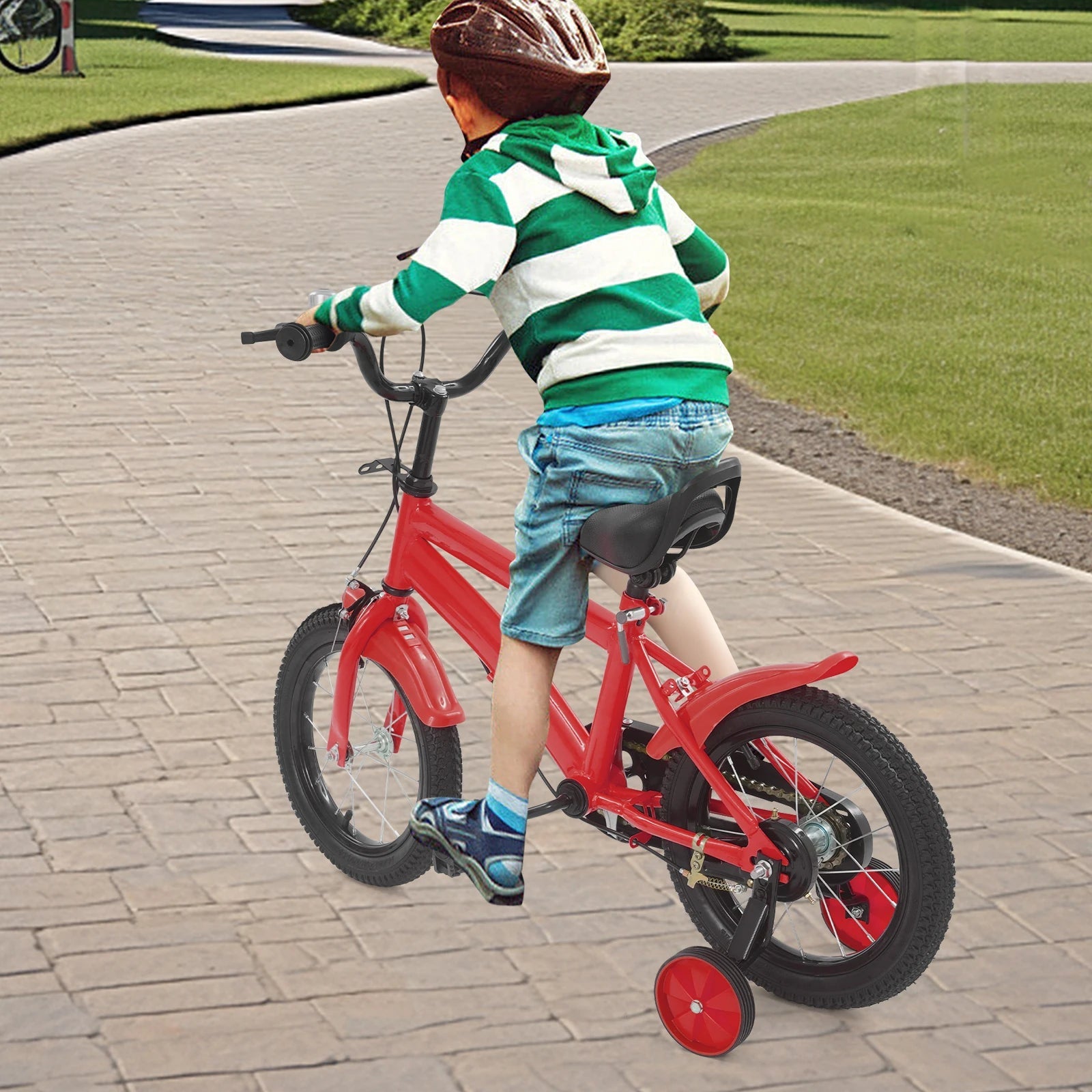 14'' Children's Learning Bicycle Kids Bike Adjustable Seat Dual Brakes for Children's Riding, Lessons, Recreation, or Exercise