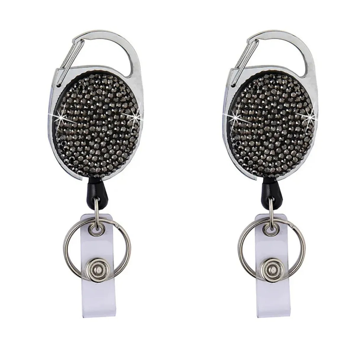 Retractable Crystal ID Badge Reel Keychain