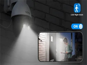AOSU 3MP Solar PTZ Security Camera with 2-Way Audio