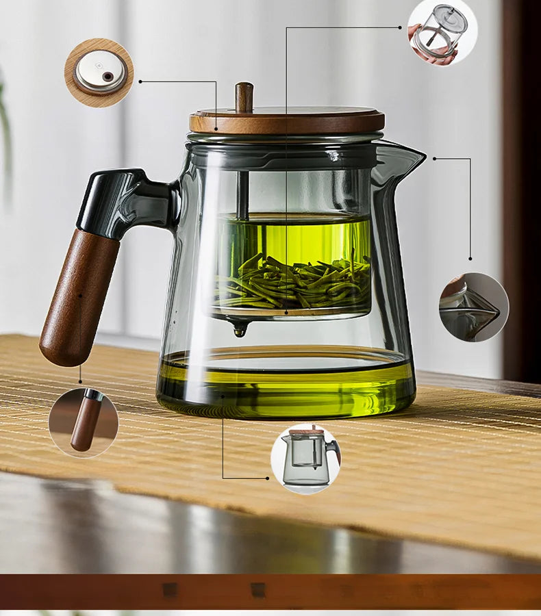 Tea Ceremony Culture Large Capacity Dividing Teacup Removable Glass Inner Tank Home Tea Water Separation Filter Teacup