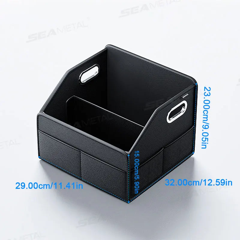 SEAMETAL Foldable Car Trunk Organizer Wear-Resistant Waterproof Car Storage Box with 6-Pocket 22.5L Large Capacity Organizer