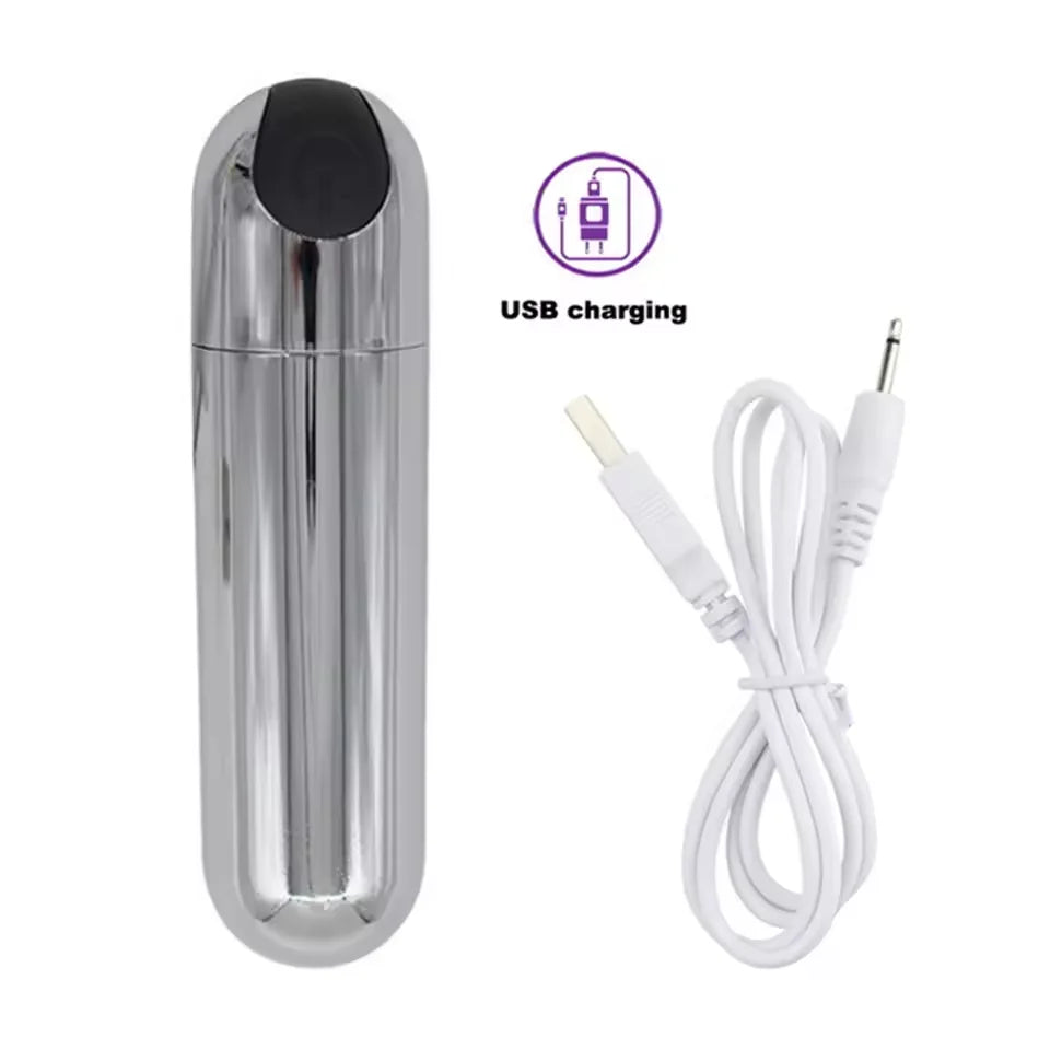 10-växlad USB-uppladdningsbar mini bullet-vibrator med vattentät design