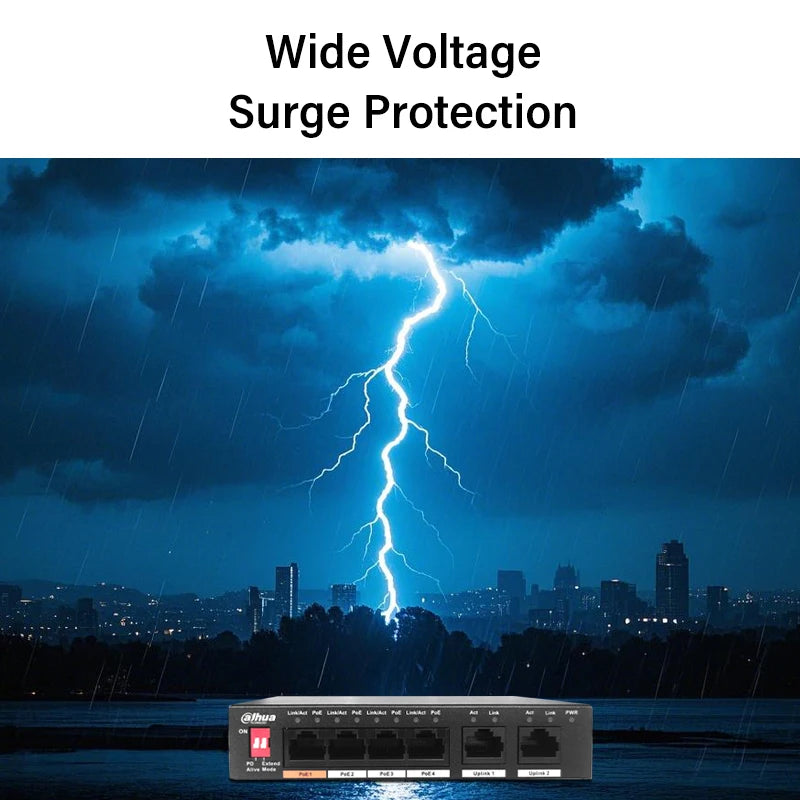 Dahua 4/8/16/24 Port PoE Switch 10/100/1000Mbps Gigabit Fast Ethernet Switch IEEE 802.3 For VTO VTH IP Camera S1300C-4ET2ET-APWR