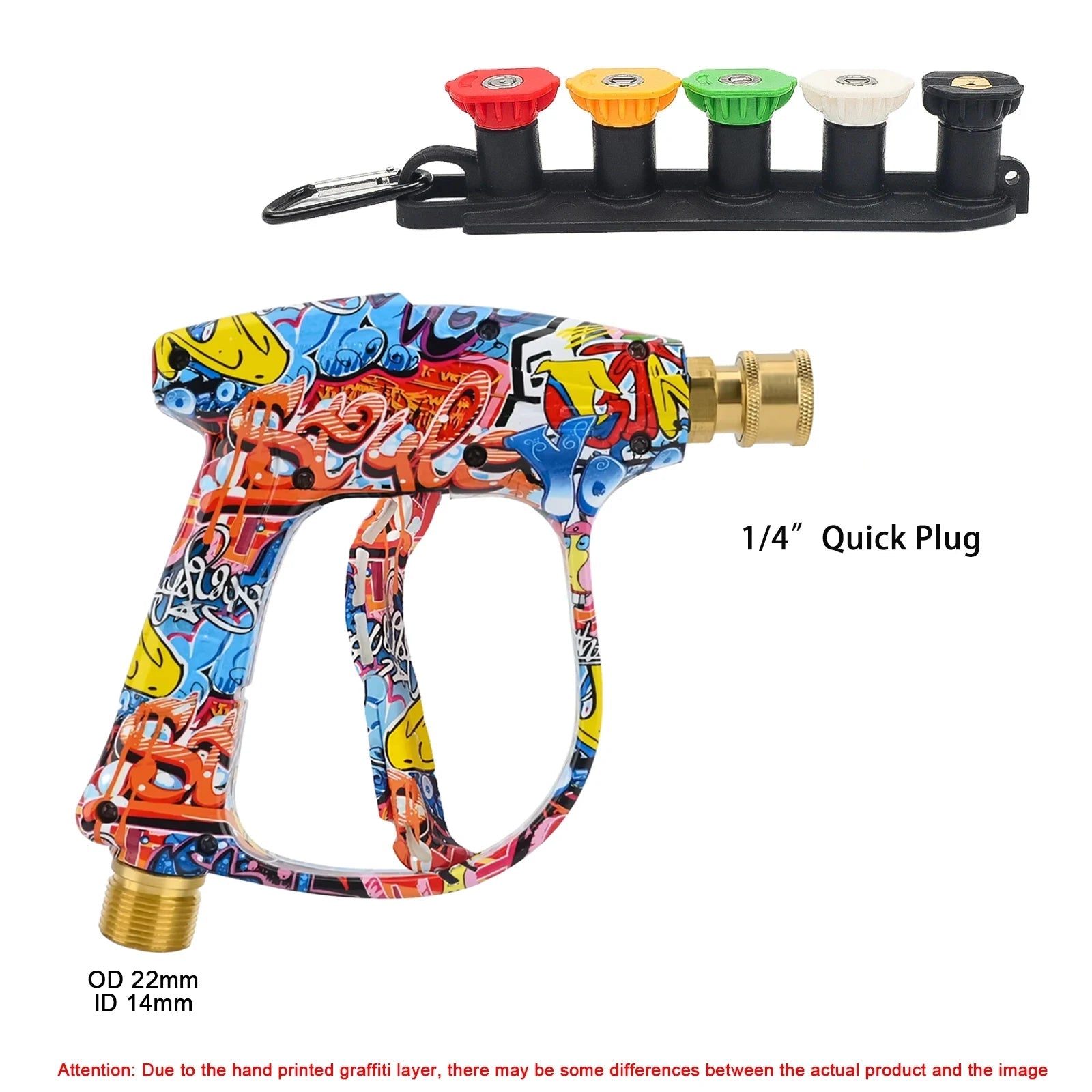 2175PSI Pressure Washer Gun, Graffiti Shell, 1L Foam Cannon, 1/4" Quick Nozzle Kit & Rubber Holder, Fits Karcher K-Series