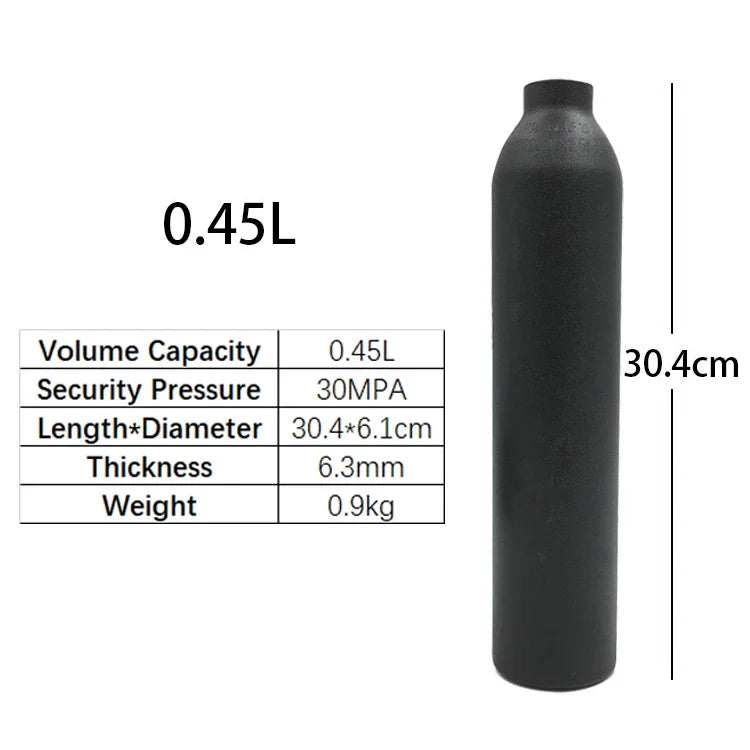 Aluminum CO2 Cylinder 30MPa M18×1.5 Thread for Aquarium & Gas Use