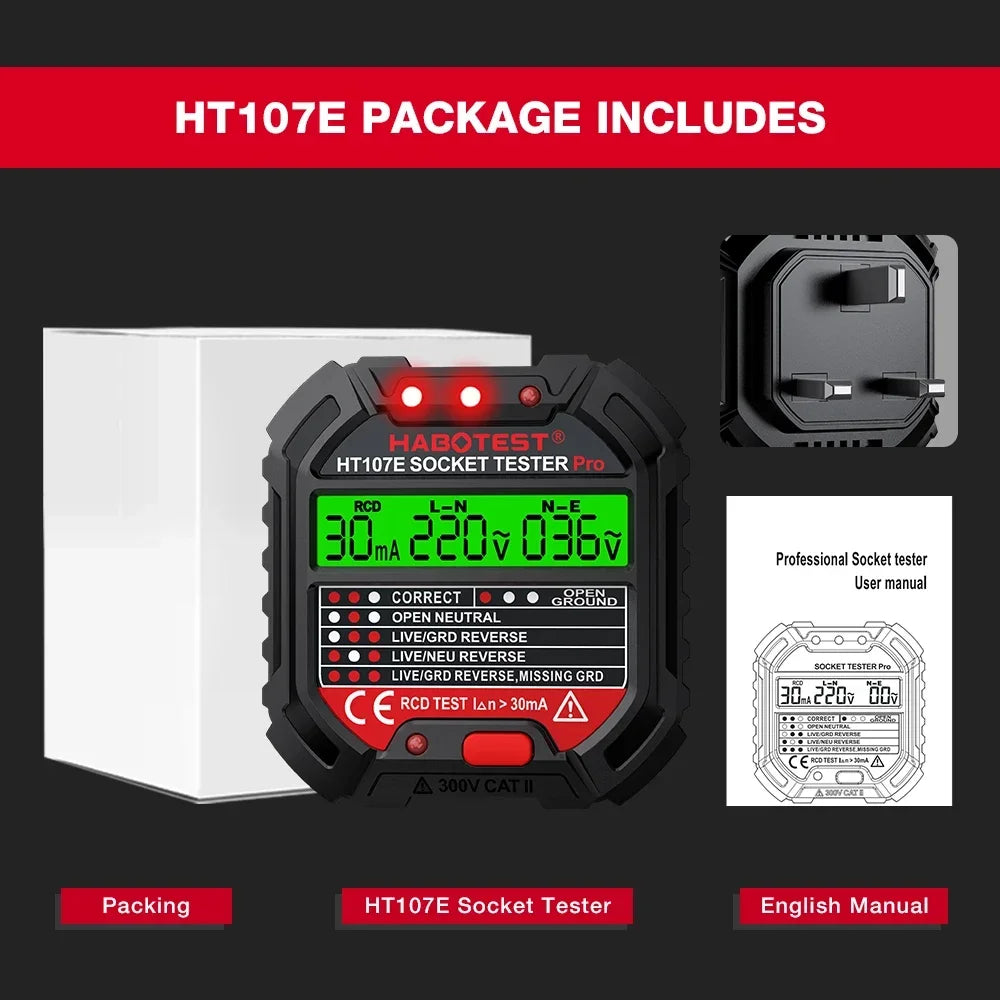 Socket Wiring Tester with Plug and Model Options