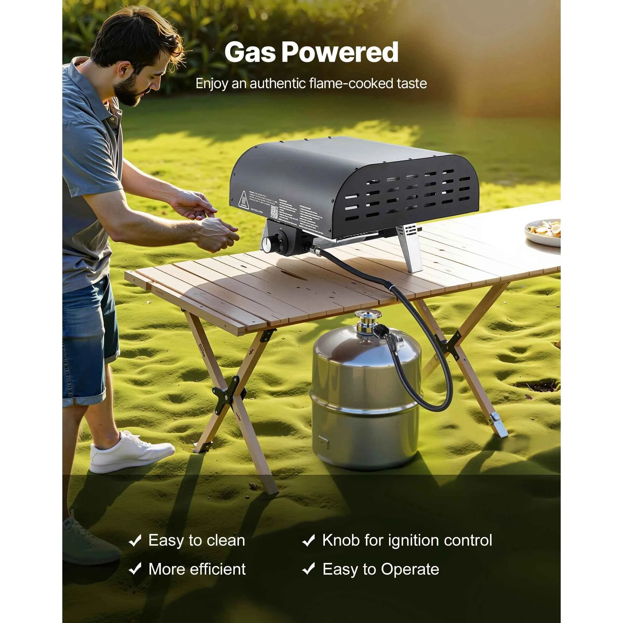 Portable Propane Outdoor Pizza Oven 12 Inch with Pizza Stone and Carry Bag