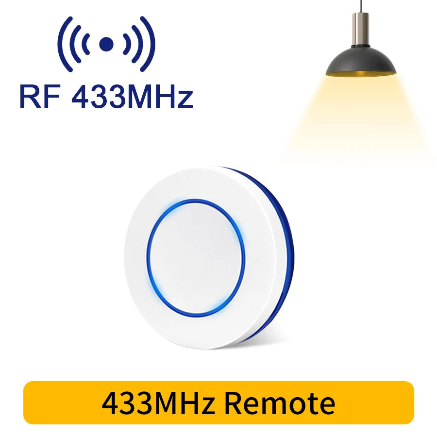 Interrupteur d'éclairage sans fil à télécommande RF 433 MHz