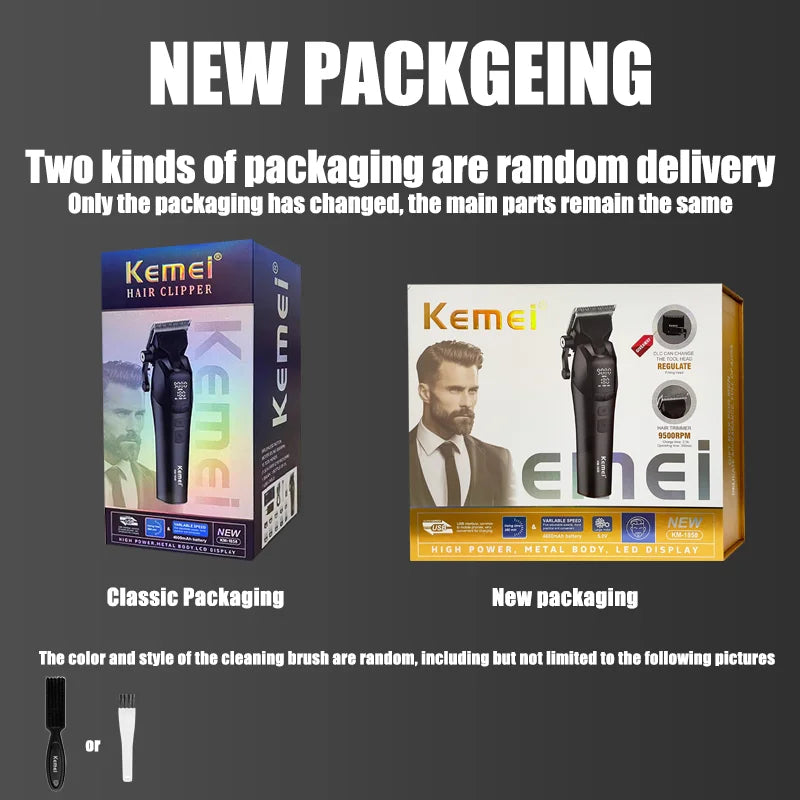 Kemei KM-1858 9000RPM 10W Hair Clipper,KM-264 Rechargeable Electric Trimmer,Original KM-T95 Shaver For Men Barber Clippers Kit